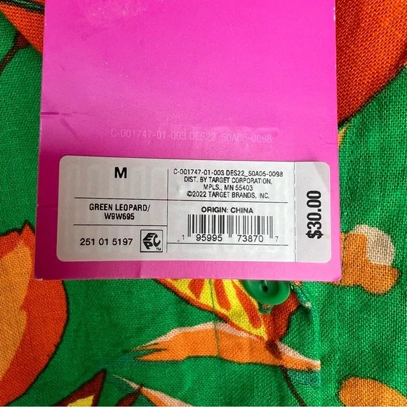 TABITHA BROWN TROPICAL PRINT SHORT SLEEVE BUTTON FRONT SHIRT BLOUSE SIZE M NEW - Picture 5 of 11